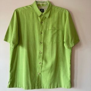 Nordic Track L Short Sleeve Green Plaid Shirt Outdoors Comfort.